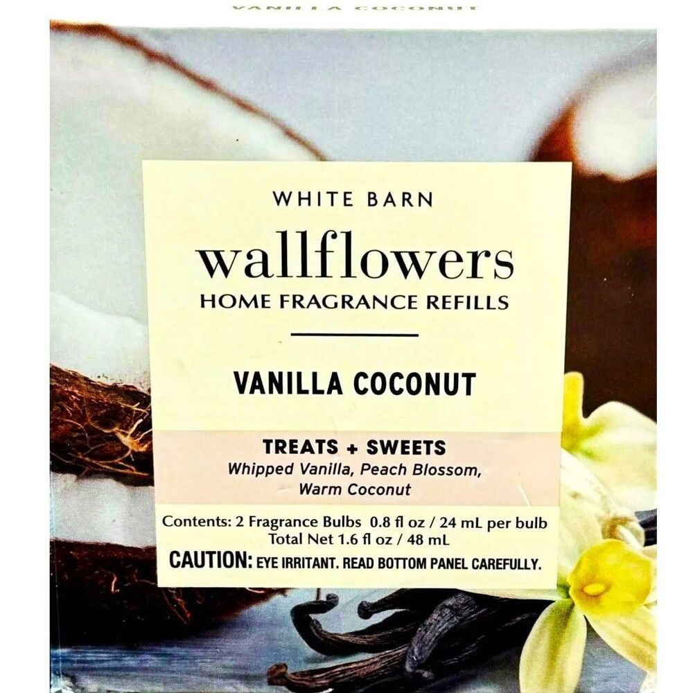 Bath and Body Works Wallflower Home Fragrance Refill VANILLA COCONUT X2